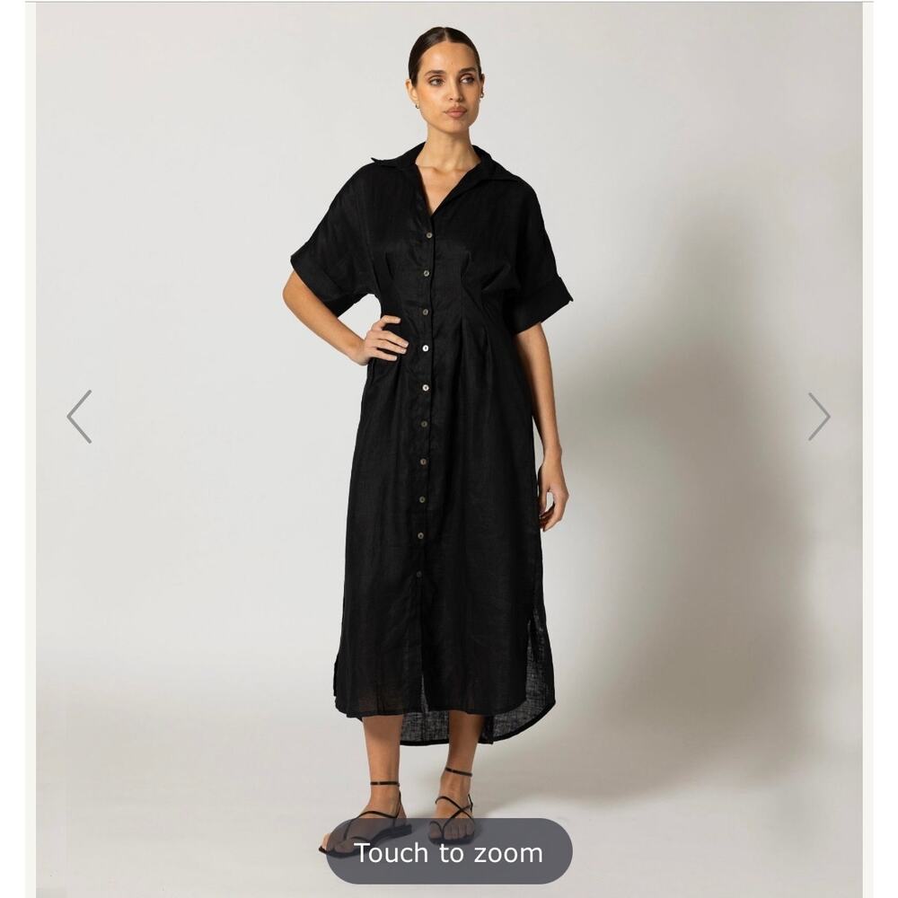 Cleobella Gili Dress Black Linen Dress XL NWT